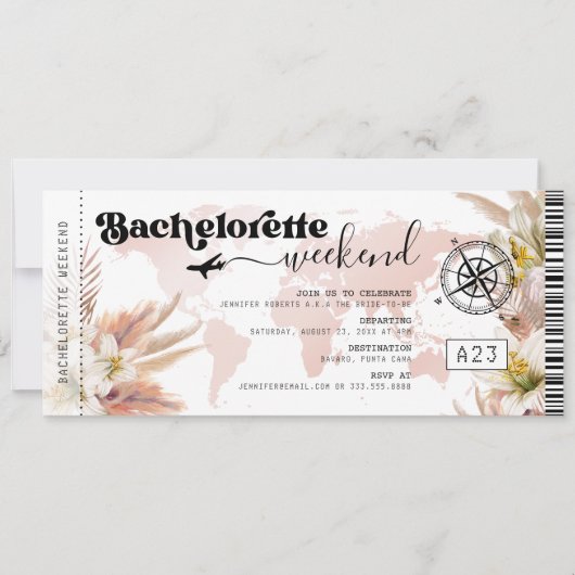 Invitation Bachelorette Party Weekend Boarding Pass (Devant)