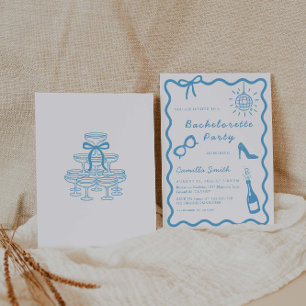 Invitation Bachelorette Party Whimsical manuscrit