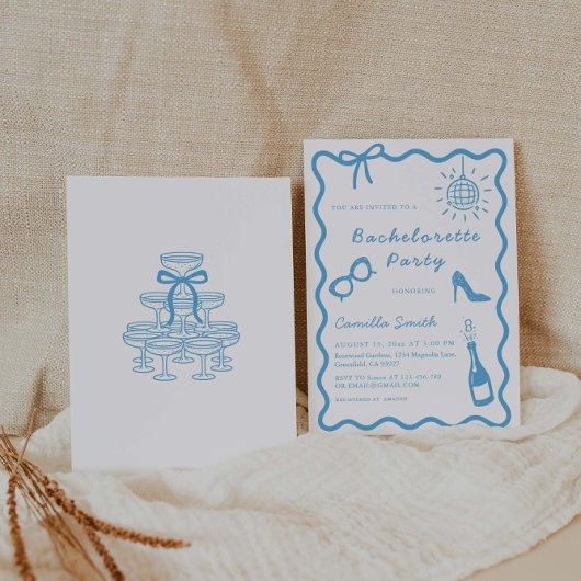 Invitation Bachelorette Party Whimsical manuscrit