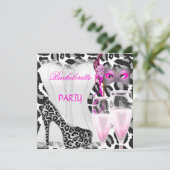 Invitation Bachelorette Party White Corset Pink Leopard (Debout devant)
