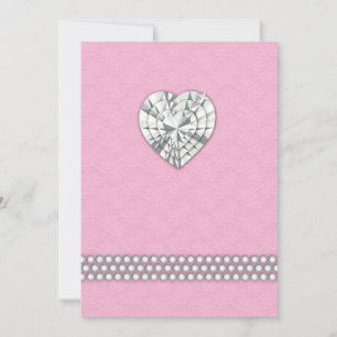 Invitation Bachelorette Party Zebra Pearls Coeur dentelle ros