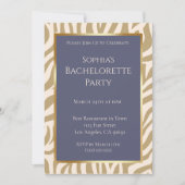 Invitation Bachelorette Party-Zebra Print-Beige- (Devant)