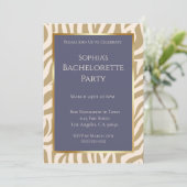 Invitation Bachelorette Party-Zebra Print-Beige- (Debout devant)