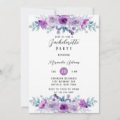 Invitation Bachelorette Peony Peony Violet Eucalyptus (Devant)