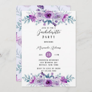 Invitation Bachelorette Peony Peony Violet Eucalyptus