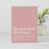 Invitation Bachelorette personnalisée Week-end rose (Debout devant)