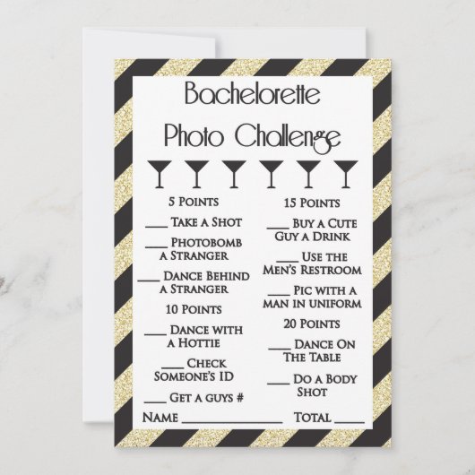 Invitation Bachelorette Photo Challenge Partie (Devant)