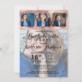 Invitation Bachelorette photo Collage de la frontière or fill (Dos)