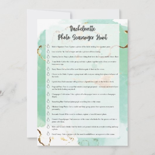 Invitation Bachelorette Photo Scavenger Chasse (Devant)