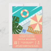 Invitation Bachelorette Piscine De Fête (Devant)