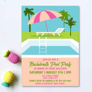 Invitation Bachelorette Piscine tropicale