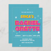 Invitation Bachelorette pop rétro (Devant / Derrière)
