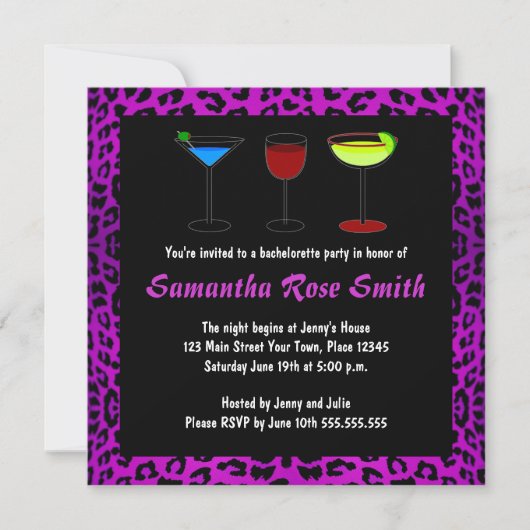 Invitation Bachelorette Poster de animal de Leopard (Devant)