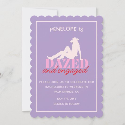 Invitation Bachelorette Purple Dazed & Engagé (Devant)