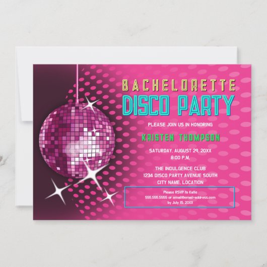 Invitation Bachelorette Retro (Devant)