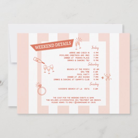 Invitation Bachelorette rétro "One Dernier Fling" du milieu d (Dos)