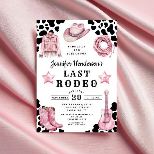 Invitation Bachelorette Rodéo Dernier rose