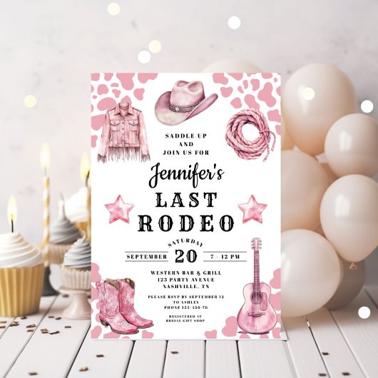 Invitation Bachelorette Rodéo Dernier rose