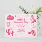 Invitation Bachelorette rose (Debout devant)