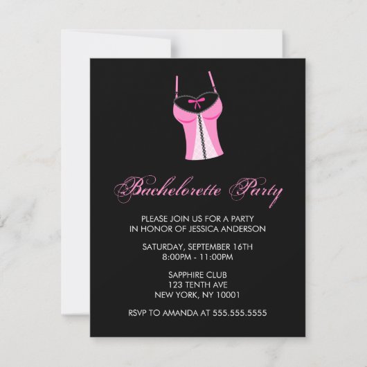Invitation Bachelorette rose (Devant)