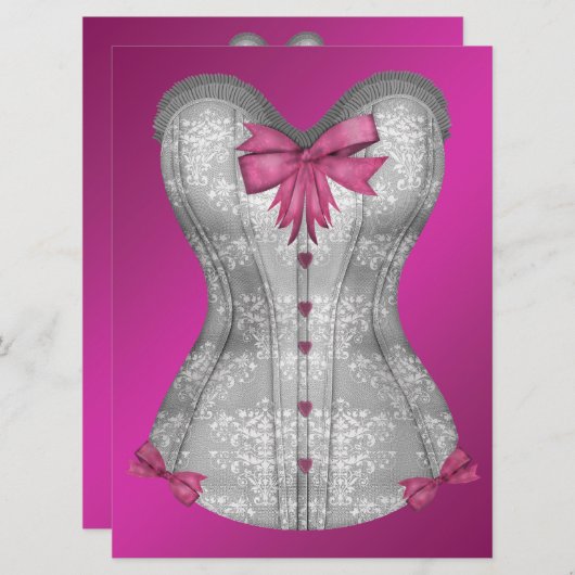 Invitation Bachelorette Rose Chaud (Devant / Derrière)