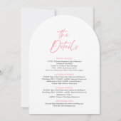 Invitation Bachelorette rose et blanc Week-end (Dos)
