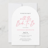 Invitation Bachelorette rose et blanc Week-end (Devant)