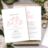 Invitation Bachelorette rose et blanc Week-end