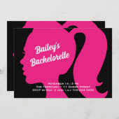 Invitation Bachelorette rose et noire (Devant / Derrière)