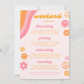 Invitation Bachelorette rose et orange pâle et engagée 4 jour (Dos)