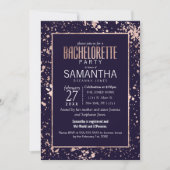 Invitation Bachelorette Rose Gold Navy (Devant)