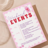 Invitation Bachelorette rose rouge ondulé