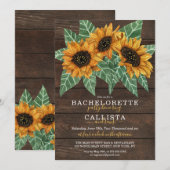 Invitation Bachelorette rustique en bois de tournesol (Devant / Derrière)