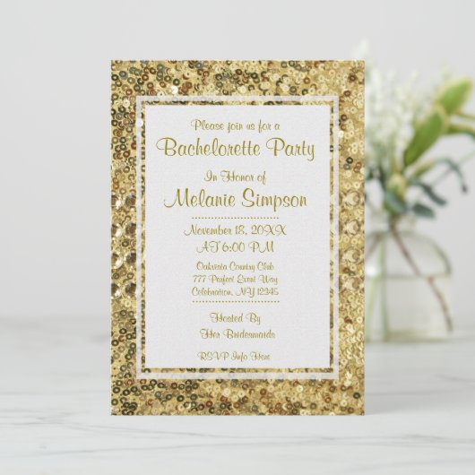 Invitation Bachelorette | Séquences d'or (Debout devant)