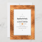 Invitation Bachelorette Shimmerger Gold Tiger Stripes (Devant)