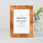 Invitation Bachelorette Shimmerger Gold Tiger Stripes (Debout devant)