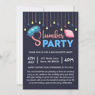 Invitation Bachelorette Sleepover Pajama Party