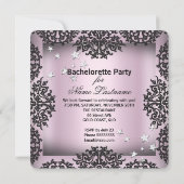 Invitation Bachelorette Sliver Pink Black Champagne (Dos)