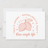 Invitation Bachelorette soirée italienne thème d'été drôle (Devant)