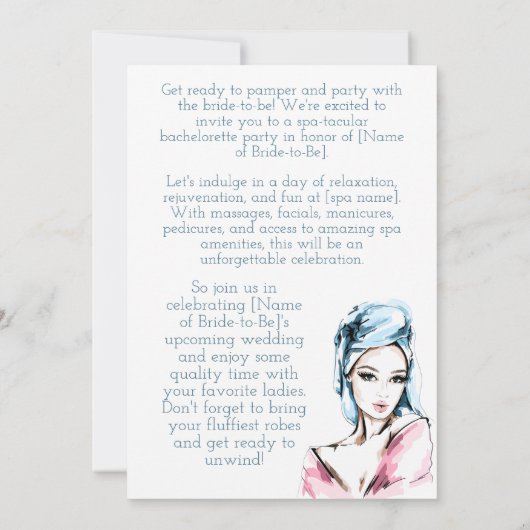Invitation Bachelorette Spa (Dos)