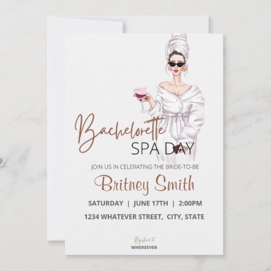 Invitation Bachelorette Spa Party personnalisé (Devant)