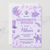 Invitation Bachelorette Space Purple Cowgirl (Devant)