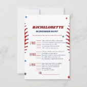 Invitation Bachelorette Sport de baseball Scavenger (Devant)