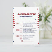 Invitation Bachelorette Sport de baseball Scavenger (Debout devant)