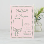Invitation Bachelorette tirée à la main de Pickleball & Prose (Debout devant)