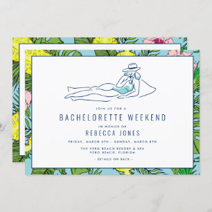 Invitation Bachelorette Tropical Beach Girls Weekend Getaway 