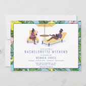 Invitation Bachelorette Tropical Beach Week-end Voyage (Devant)