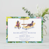 Invitation Bachelorette Tropical Beach Week-end Voyage (Debout devant)