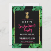 Invitation Bachelorette Tropicale / Ananas Or (Devant)