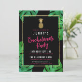 Invitation Bachelorette Tropicale / Ananas Or (Debout devant)